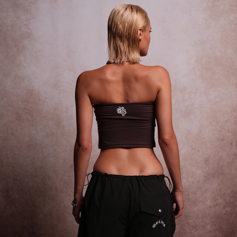 Darcsport SINGLE WOLF "NOVA" LONGLINE BANDEAU TOP IN DARC GARNET